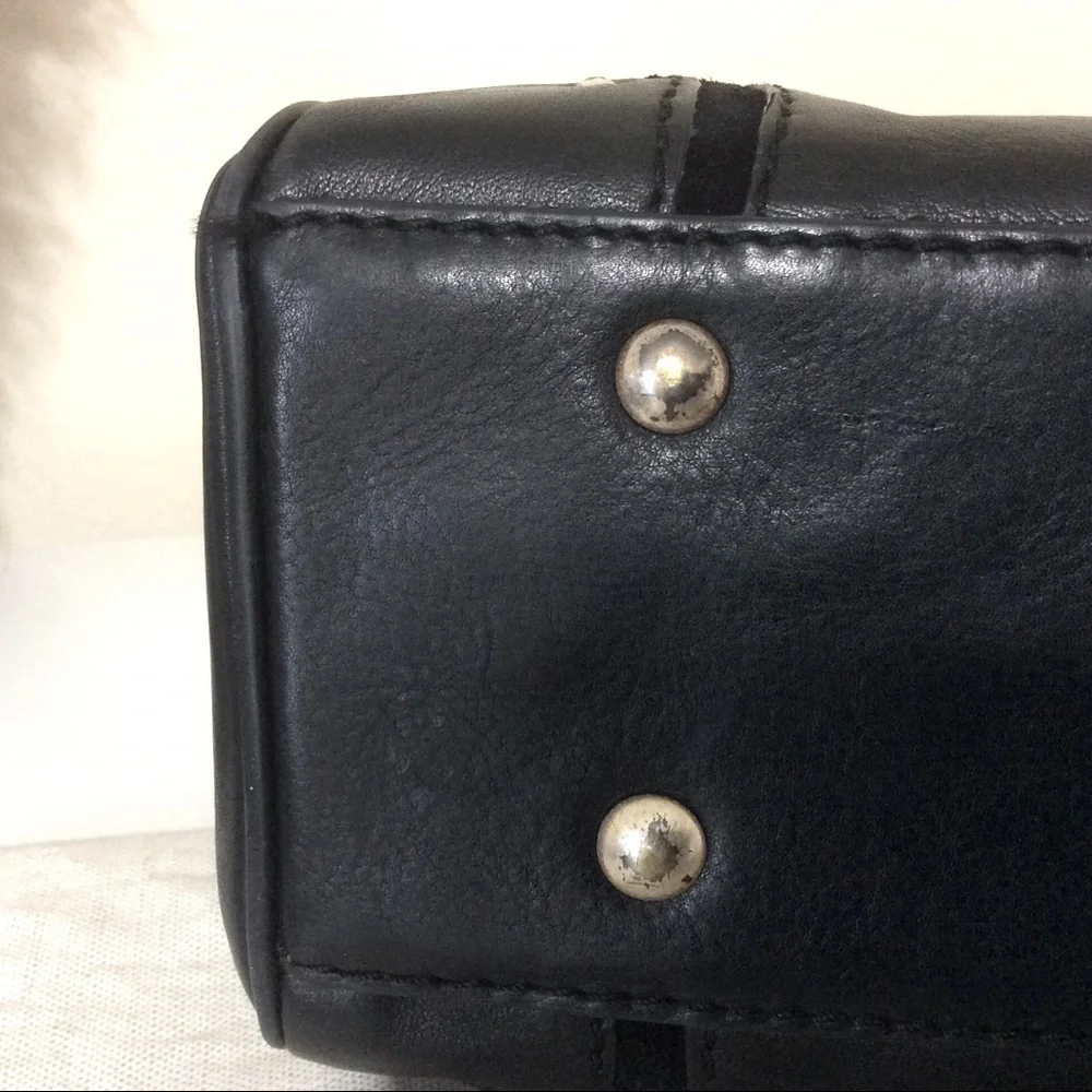 Vintage Michael Kors Studded Leather Shoulder Satchel Black